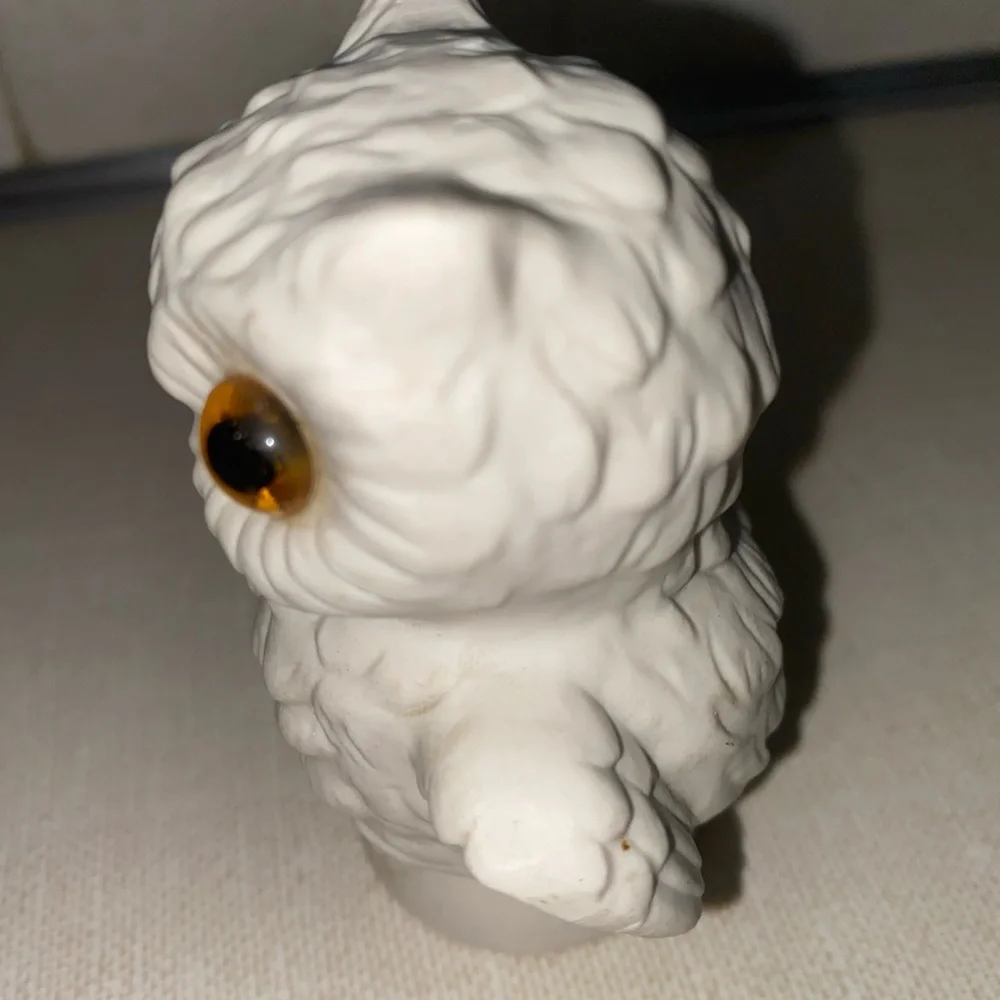 Vintage Goebel‎ 1973 White Owl Figurine Bisque Porcelain Glass Eyes W. Germany